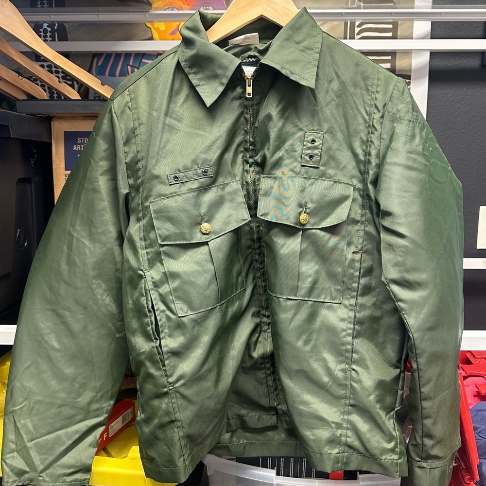 Women Green Military-Style Jacket